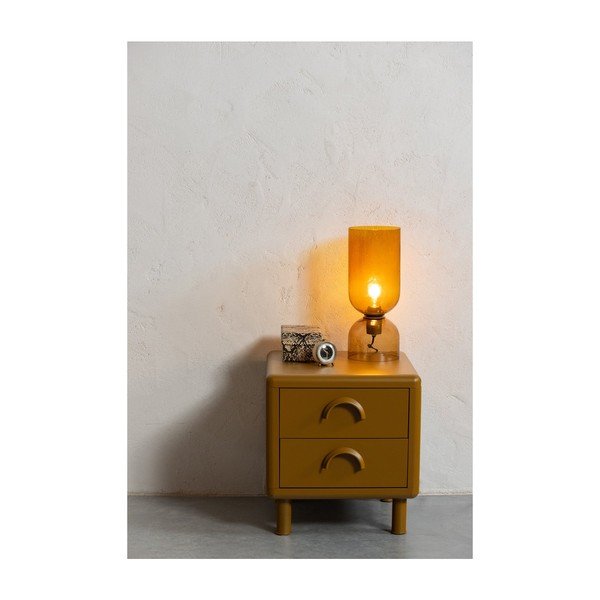 Okrově žlutý kovový noční stolek Rune – WOOOD-image-2