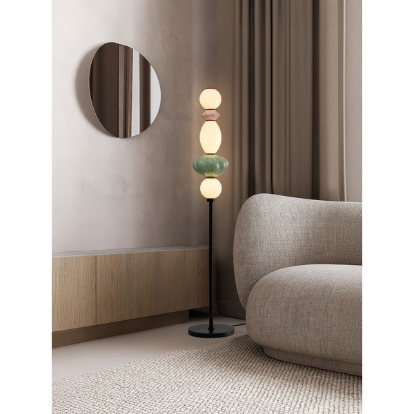Keramická LED stmívatelná stojací lampa s keramickým stínidlem/se skleněným stínidlem (výška 136,5 cm) Oneta – Nova Luce-image-1