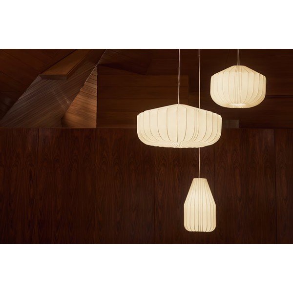 Bílé závěsné svítidlo s textilním stínidlem Somar – Kave Home-image-3