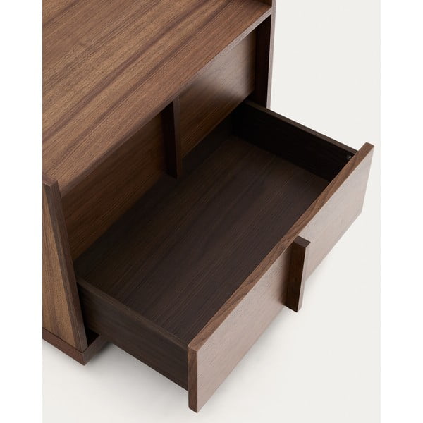 Tmavě hnědý noční stolek v dekoru ořechu Onix – Kave Home-image-3