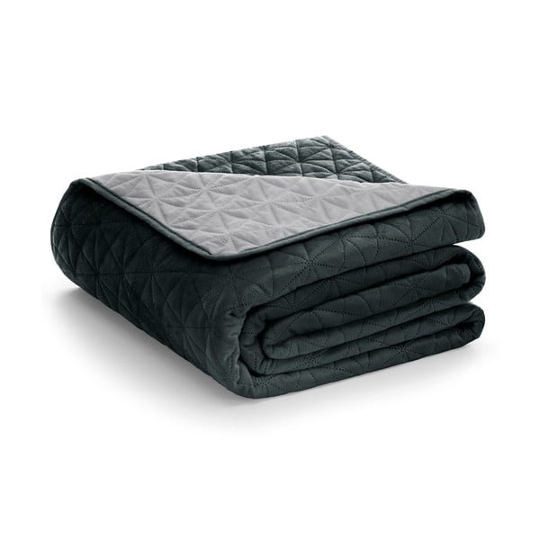 Tmavě šedý přehoz přes postel AmeliaHome Laila Graphite, 220 x 240 cm