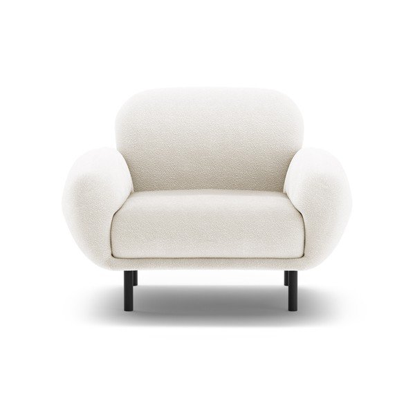 Bílé křeslo z textilie bouclé Poppy – Micadoni -image-1