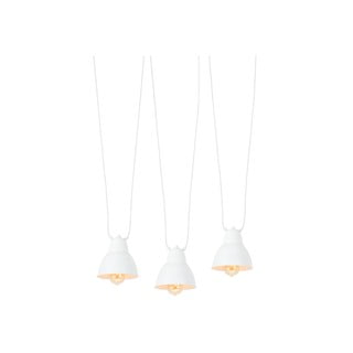 Bílé trojité závěsné svítidlo s detailem ve zlaté barvě CustomForm Coben Hangman