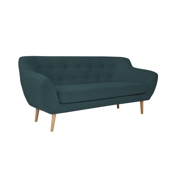 Tmavě modrá dvoumístná pohovka se světlými nohami Mazzini Sofas Sicile-image-3
