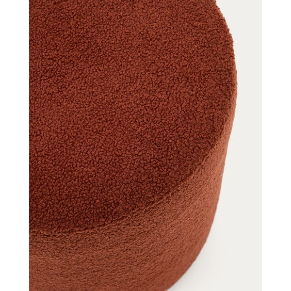 Taburet v terakotové barvě z textilie bouclé Kaeli – Kave Home-image-1