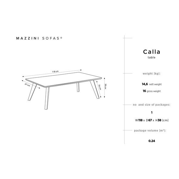 Odkládací stolek z borovicového dřeva Mazzini Sofas Calla-image-1