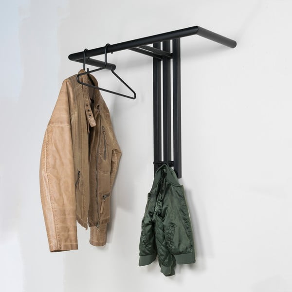 Černý kovový nástěnný věšák 65 cm Senza – Spinder Design-image-1