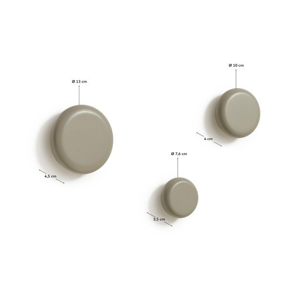 Taupe nástěnné háčky v sadě 3 ks z bukového dřeva Nadue – Kave Home-image-3