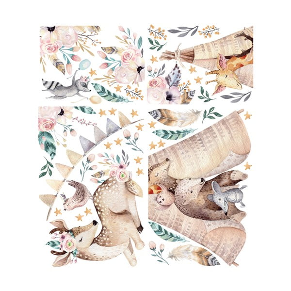 Dětské samolepky na zeď Ambiance Rabbits Woodland-image-3