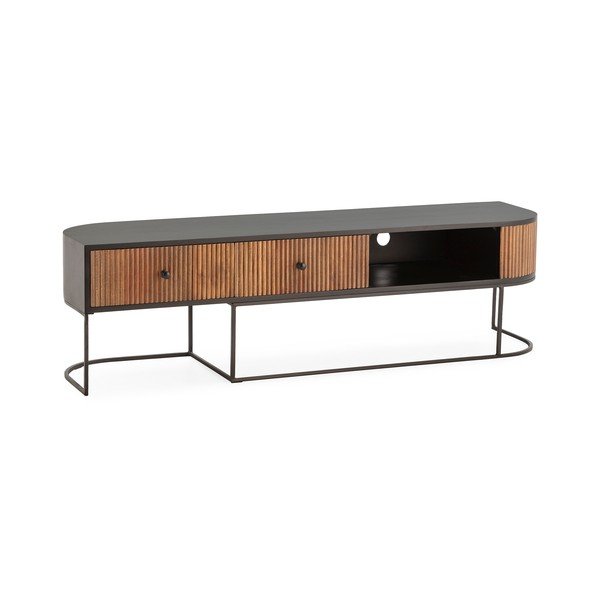 TV stolek z mangového dřeva v přírodní barvě 160x45x40 cm Curve – MOME