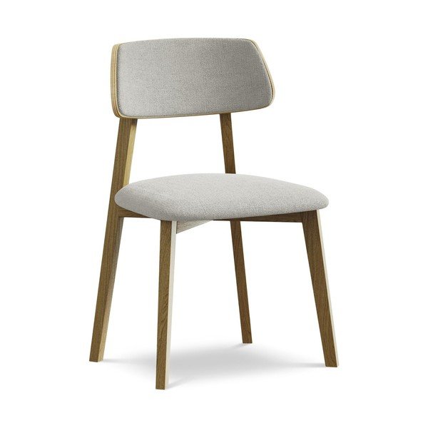 Světle šedá jídelní židle z masivního dřeva Niu – Makamii