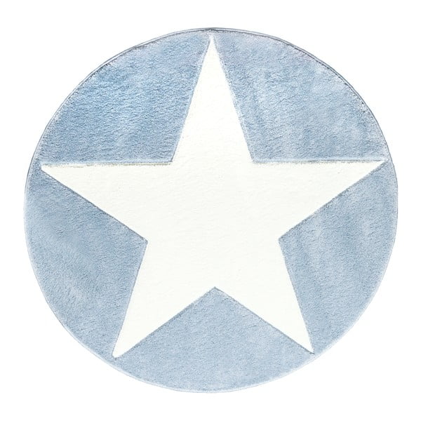 Modrý dětský koberec Happy Rugs Round, Ø 133 cm 