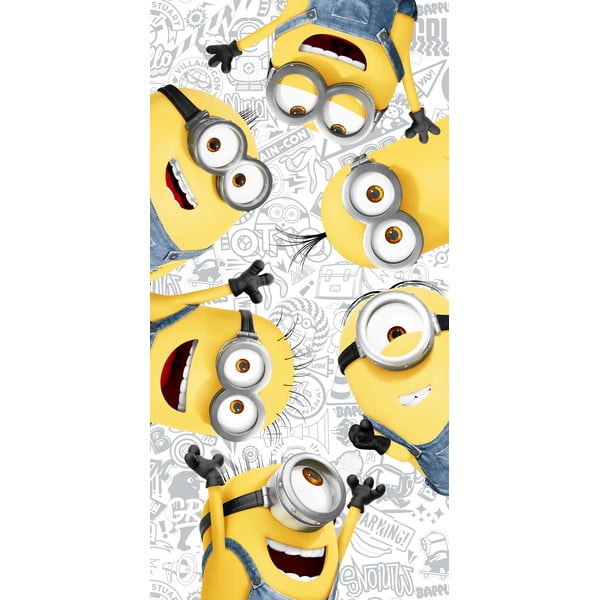 Žluto-bílá bavlněná dětská osuška 70x140 cm Minions 2 – Jerry Fabrics