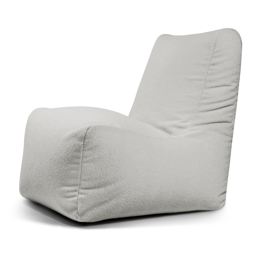Světle šedý sedací vak z textilie bouclé Seat Lounge – SLOWDOWN