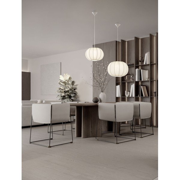 Matně bílé látkové závěsné svítidlo ø 50 cm Delina – Nova Luce-image-1