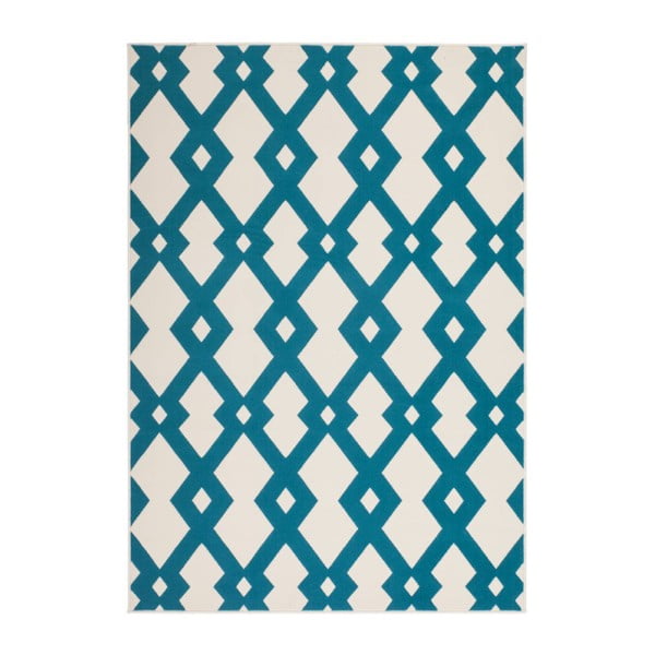 Modrošedý koberec Kayoom Stella Effenbein Turkis, 80 x 150 cm