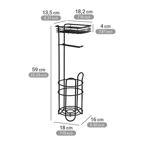 Černý ocelový stojan na toaletní papír – Wenko-image-4