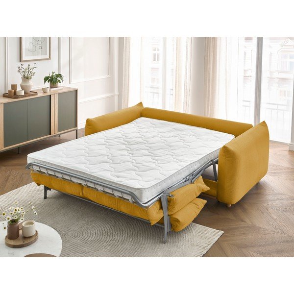Žlutá rozkládací pohovka 234 cm Ernest – Bobochic Paris-image-1