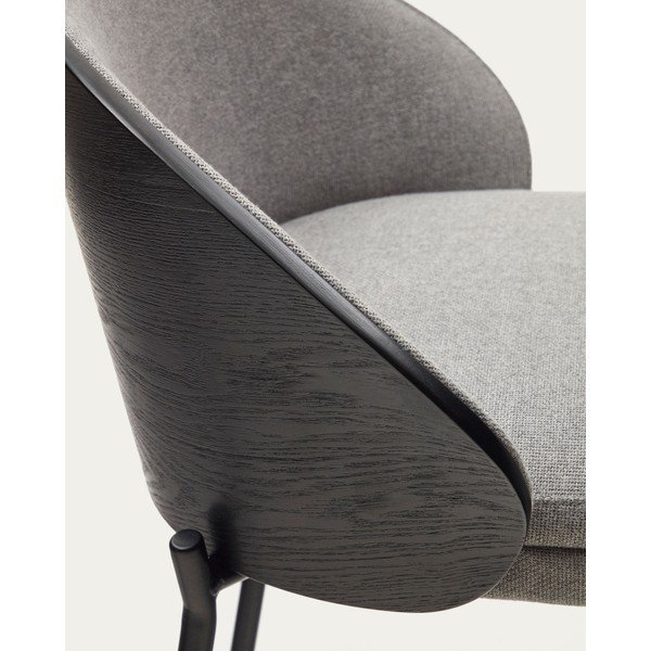 Černá/šedá barová židle (výška sedáku 77 cm) Eamy – Kave Home-image-2
