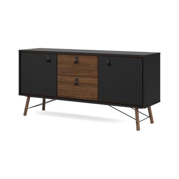 Černá komoda v dekoru ořechu 150x72x40 cm Ry – Tvilum-image-2