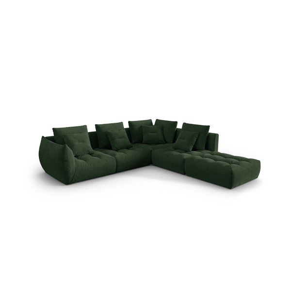 Tmavě zelená rohová pohovka (pravý roh/do L) Bloom – Micadoni Home-image-2