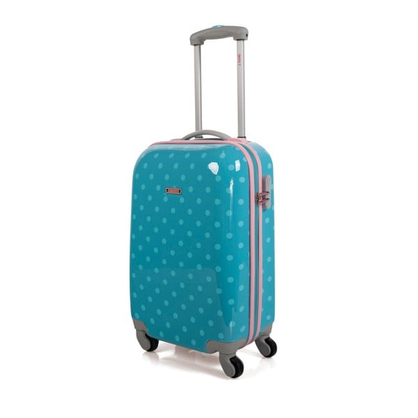 Tyrkysový cestovní kufr na kolečkách Arsamar Lewis, výška 50 cm