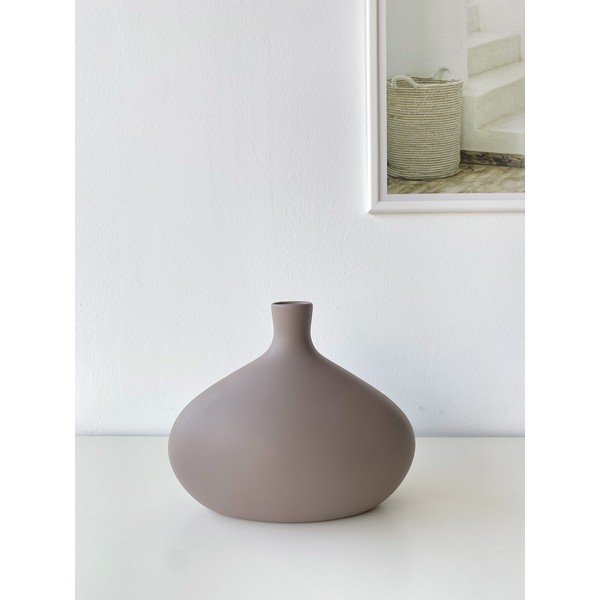 Hnědošedá keramická váza Rulina Platy, výška 20 cm-image-1