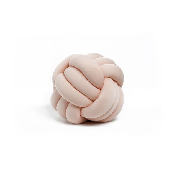 Světle růžový dekorativní polštář Knot, ⌀ 30 cm