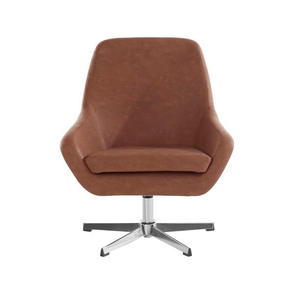 Hnědé křeslo z imitace kůže Naomi - Støraa-image-1