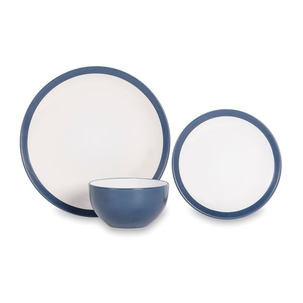 12dílná sada nádobí z porcelánu s modrým okrajem Sabichi Noah