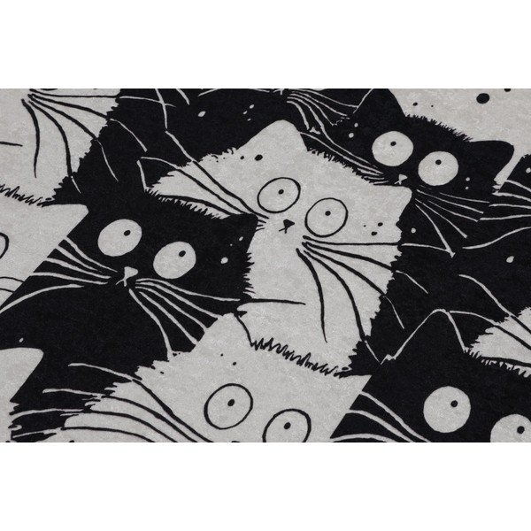 Černé/šedé koupelnové předložky v sadě 2 ks 60x100 cm White Cats – Foutastic-image-3