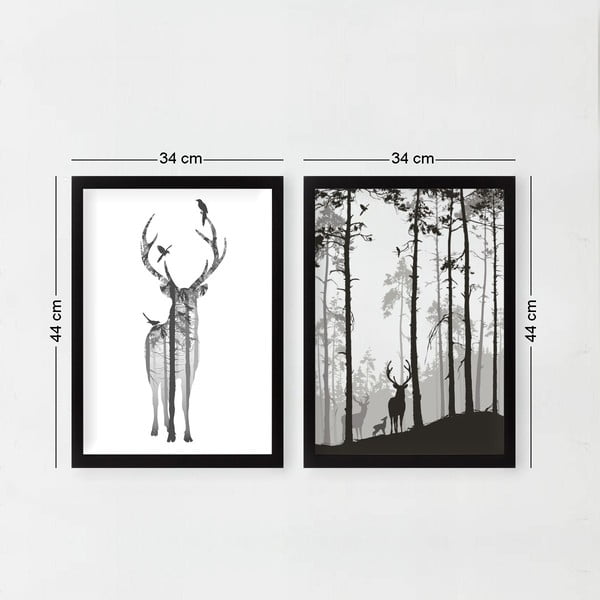 Obrazy v sadě 2 ks 34x44 cm Deer – Wallity-image-2