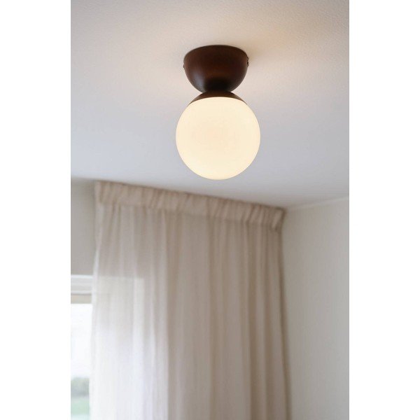 Bílé/hnědé stropní svítidlo z opálového skla ø 15 cm Leah – Jotex-image-1