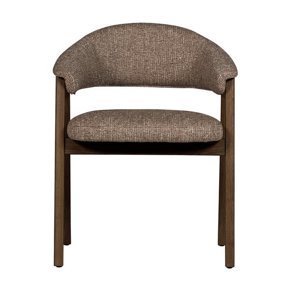 Hnědá čalouněná jídelní židle s područkami Tunar – WOOOD-image-2