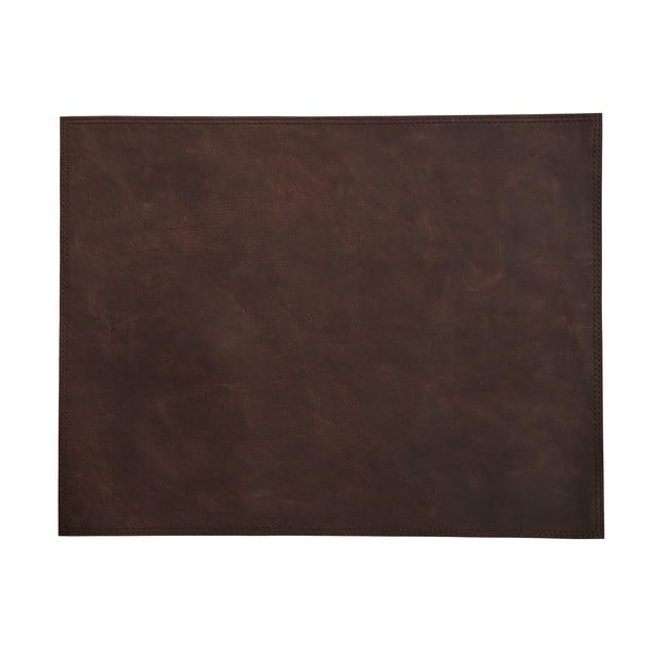 Sada 4 tmavě hnědých kožených prostírání Furnhouse Doha, 45 x 35 cm