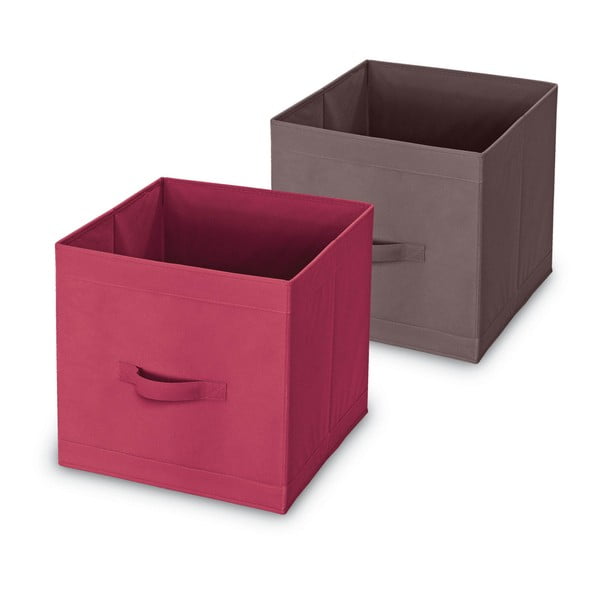 Úložný box s úchyty v rudé barvě Domopak
