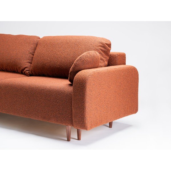 Rozkládací pohovka z textilie bouclé v cihlové barvě 230 cm Trango – CustomForm-image-3