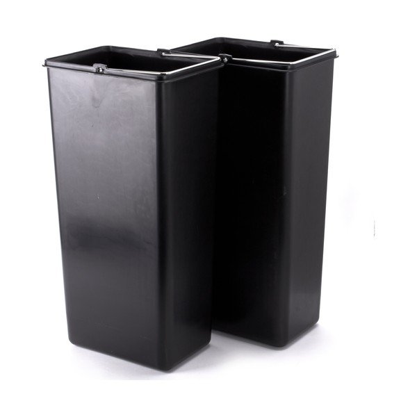 Ocelový odpadkový koš 2x20 l na tříděný odpad/nášlapný v matně stříbrné barvě   Tri Selectif – MSV-image-4