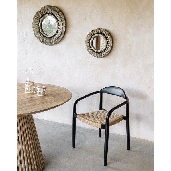 Béžovo-černá zahradní židle z eukalytového dřeva Kave Home Glynis-image-1