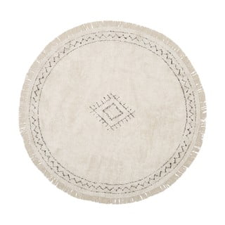 Béžový ručně tkaný bavlněný koberec Westwing Collection Fionn, ø 120 cm