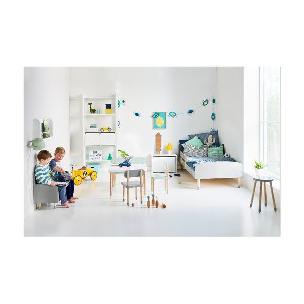 Šedá úložná lavice s opěrkou Flexa Dots-image-2