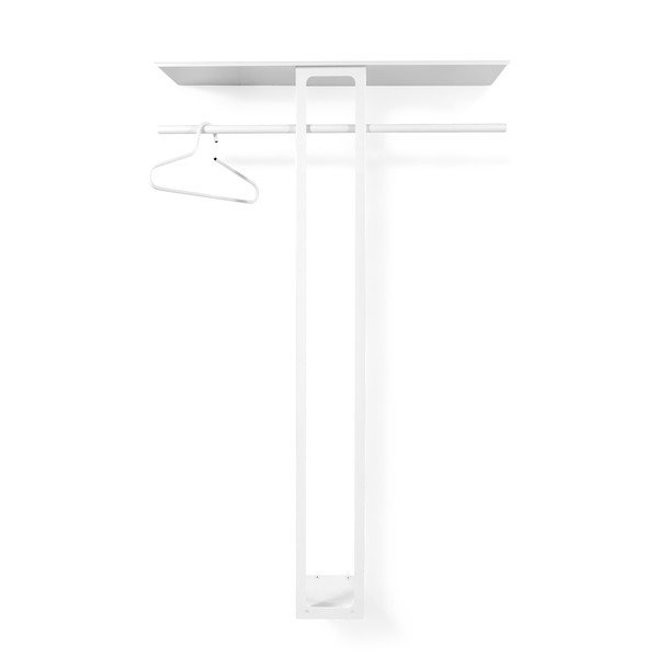 Bílý ocelový nástěnný věšák s poličkou 100 cm Luno Large – Spinder Design-image-3