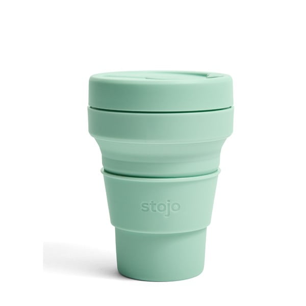 Zelený skládací cestovní hrnek Stojo Pocket Cup Seafoam, 355 ml