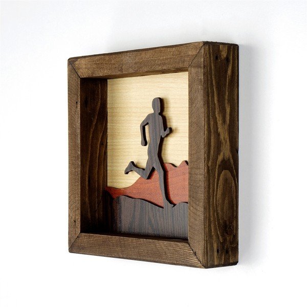 Dřevěný obraz Kate Louise Running Man, 16 x 16 cm-image-2