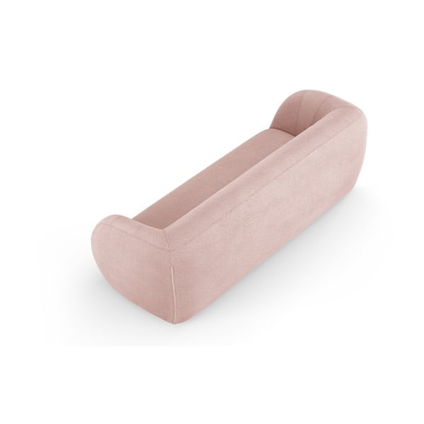 Světle růžová pohovka z textilie bouclé 230 cm Essen – Cosmopolitan Design-image-3