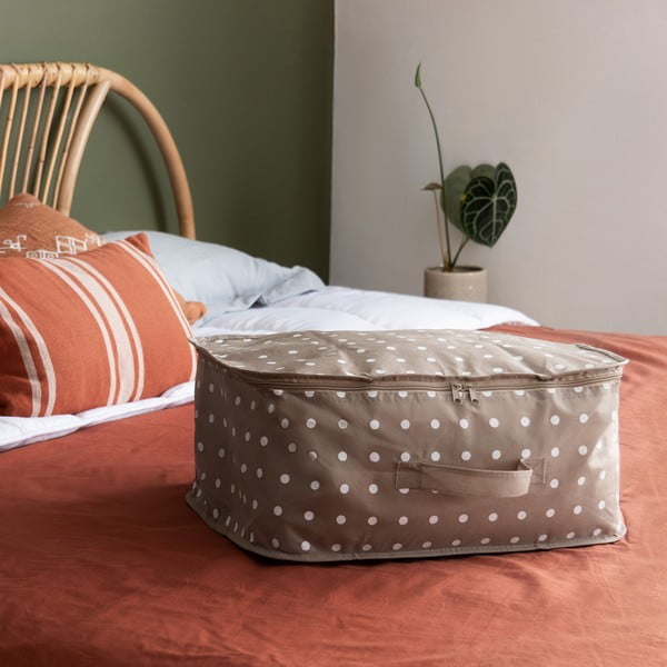 Malý béžový box na uložení oblečení Compactor Dots-image-1