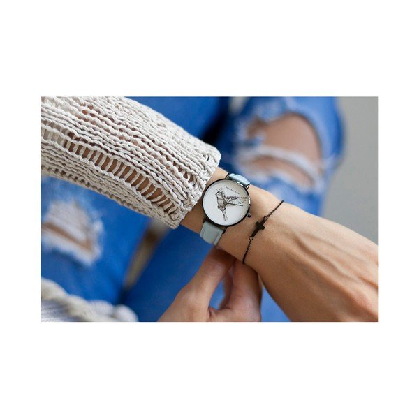 Dámské hodinky s páskem z pravé kůže světle modré barvy Emily Westwood-image-1