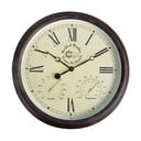 Venkovní nástěnné hodiny s římskými číslicemi a teploměrem Esschert Design