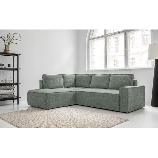 Světle zelená rozkládací rohová pohovka (levý roh) Brave Dave – Miuform-image-2