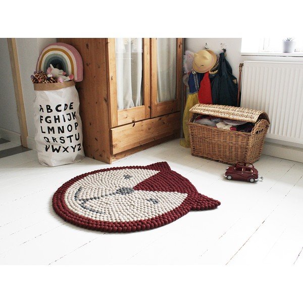 Dětský kuličkový vlněný koberec Wooldot Ball Rugs Fox, ⌀ 90 cm-image-1